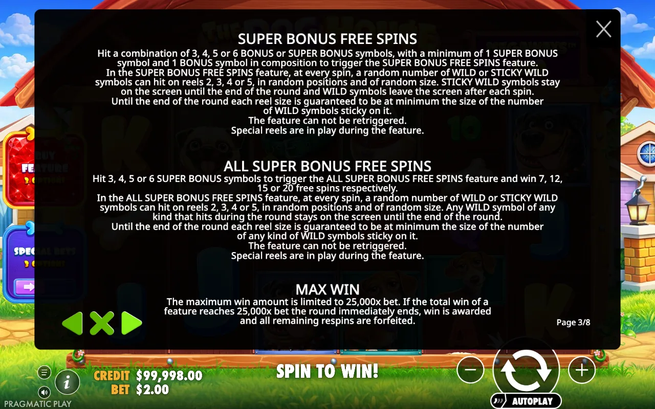 Super bonus free spins — The Dog House Megaways 1000