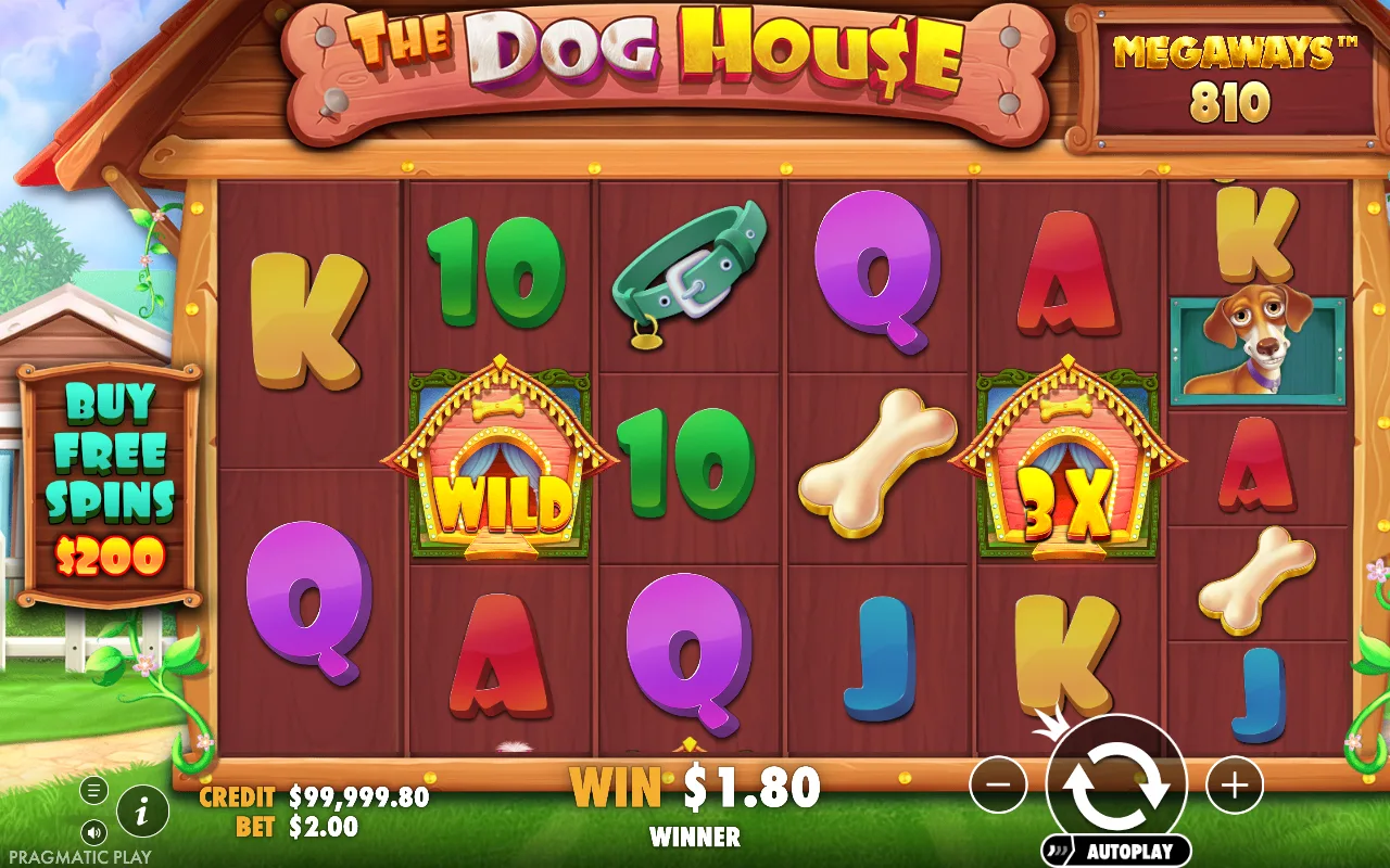 The base game — The Dog House Megaways