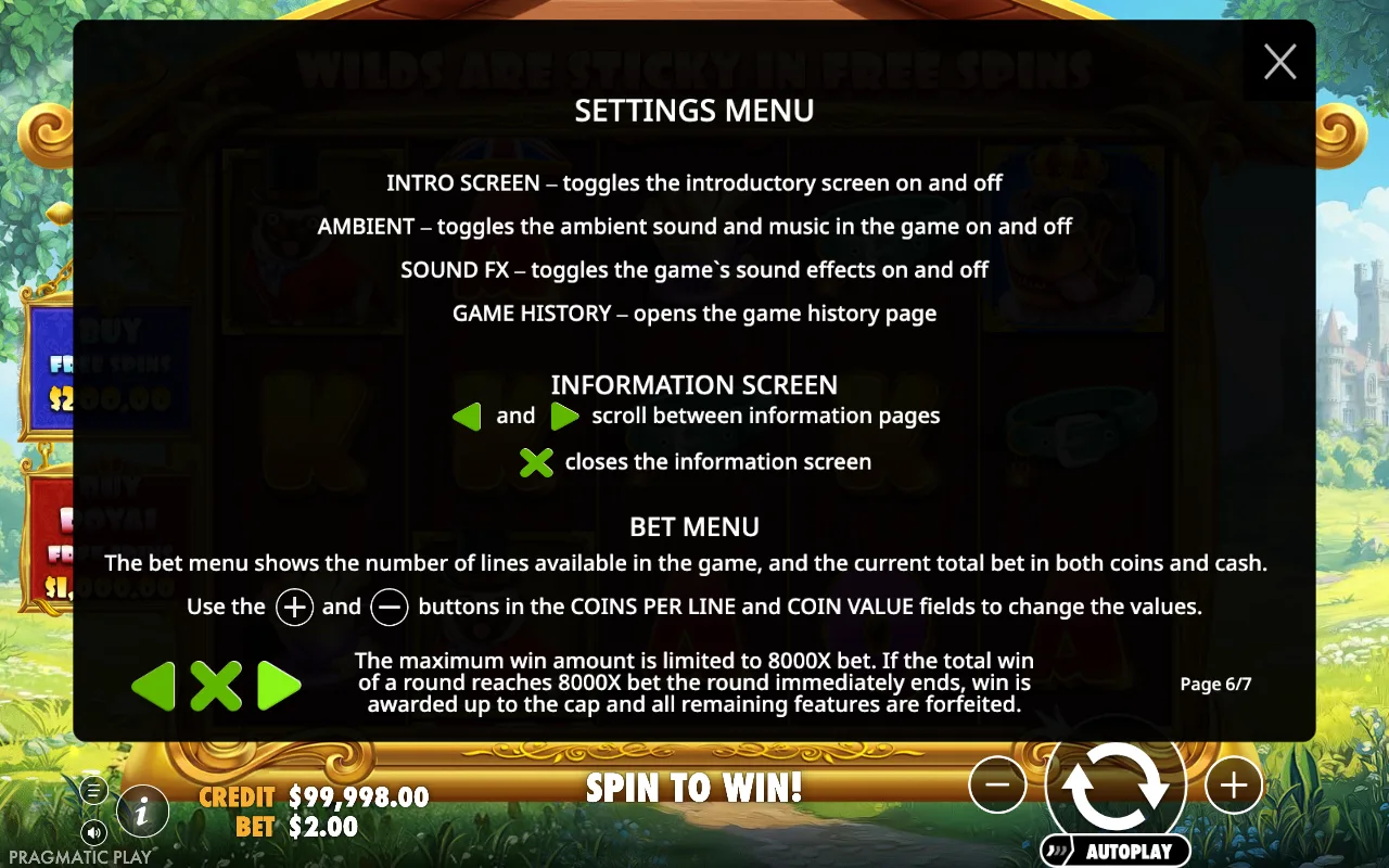 Settings menu — The Dog House Royal Hunt