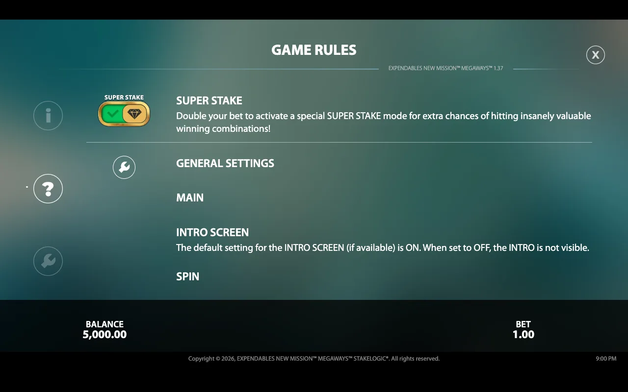 Game rules, page 5 — The Expendables New Mission Megaways