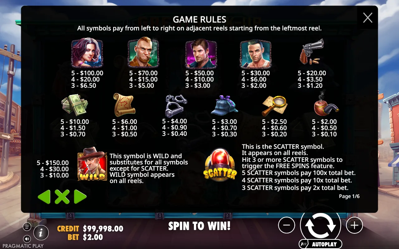 Game rules, page 1 — The Great Stick-Up
