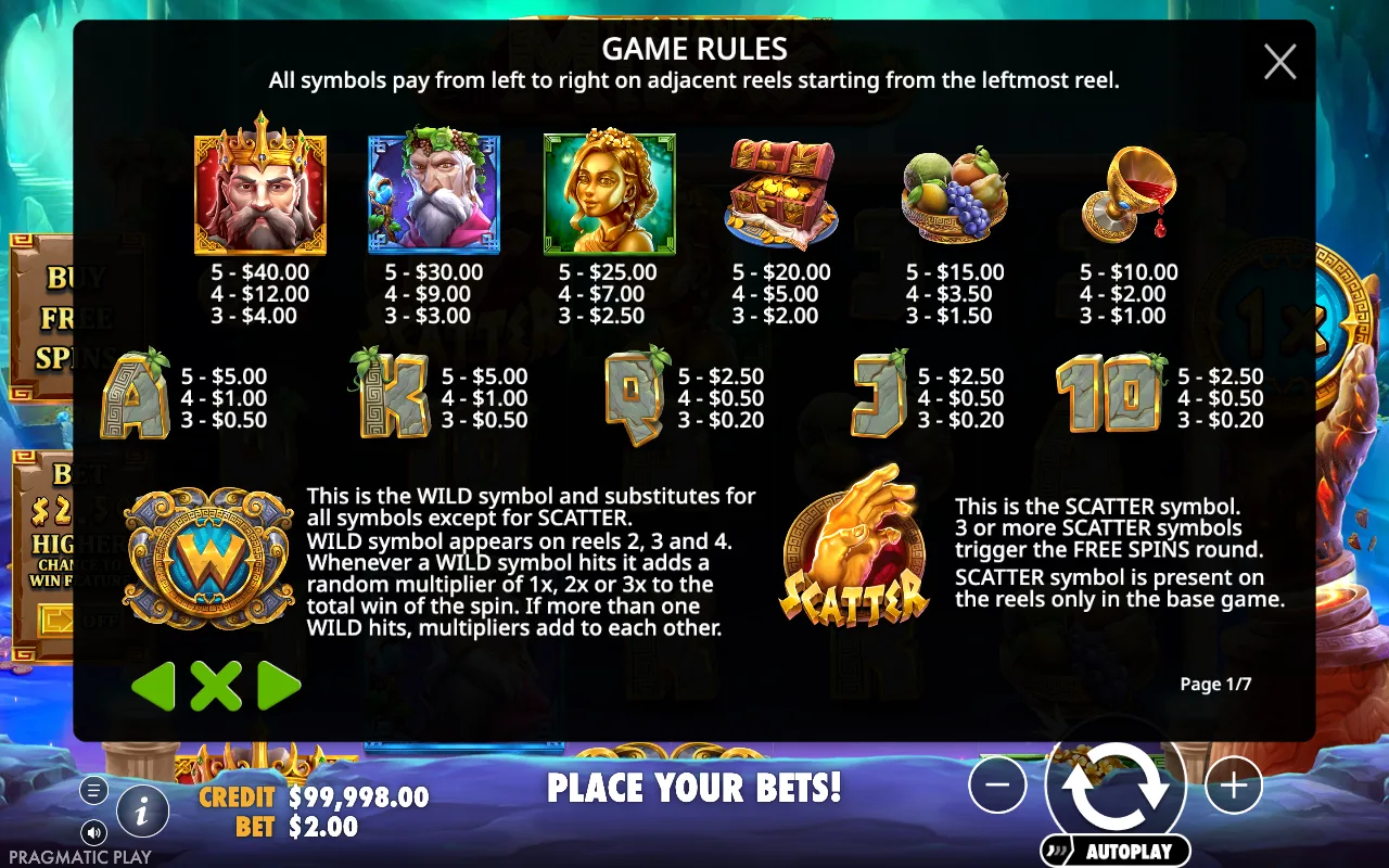 Game rules, page 1 — The Hand of Midas