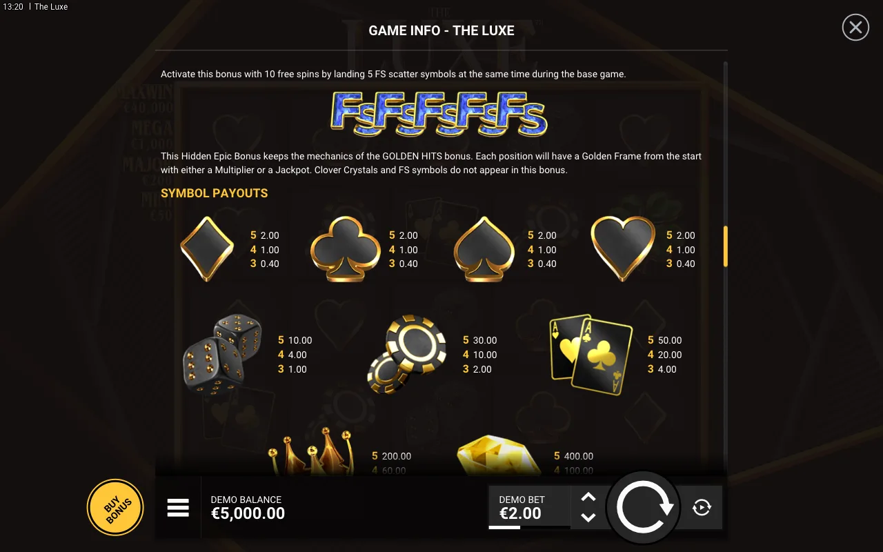 Game rules, page 5 — The Luxe