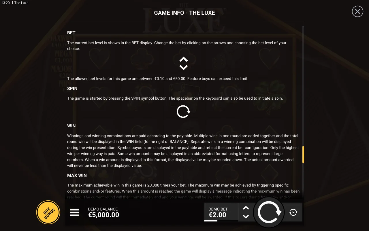 Game rules, page 8 — The Luxe