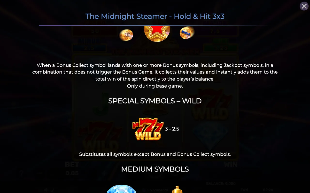 Special symbols - wild — The Midnight Steamer hh 3x3