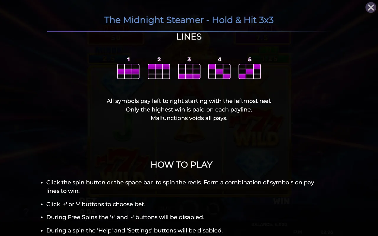 Lines — The Midnight Steamer hh 3x3