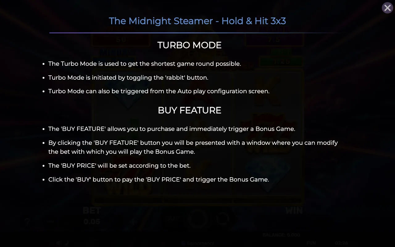 Buy feature — The Midnight Steamer hh 3x3