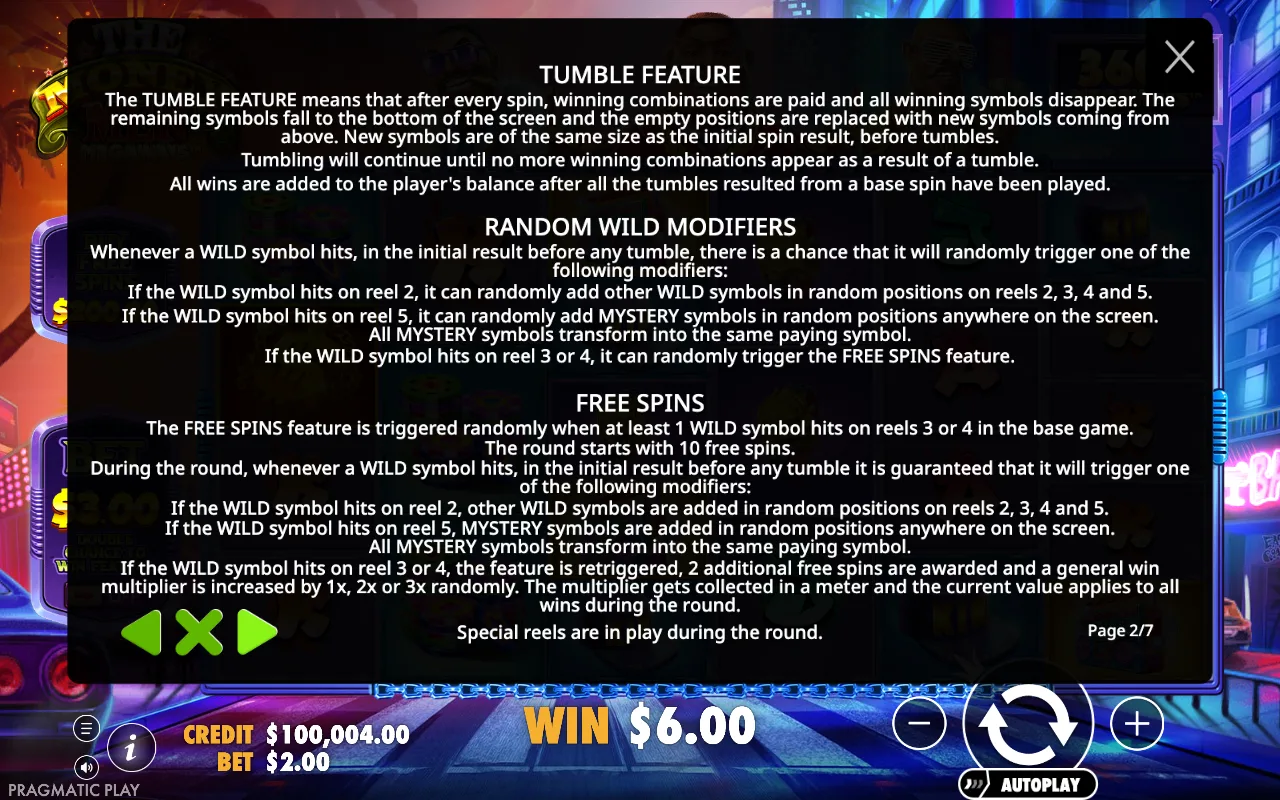 Tumble feature — The Money Men Megaways