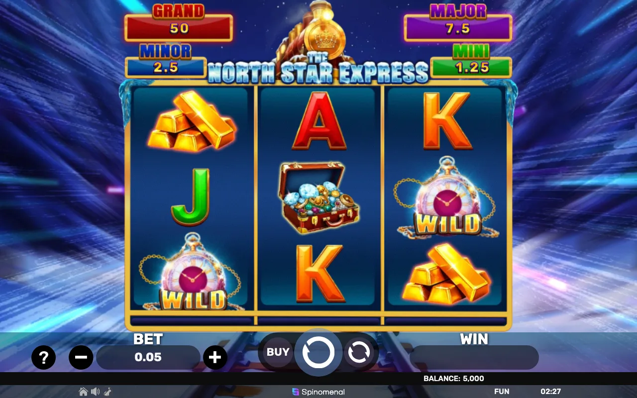 The base game — The North Star Express Hold Hit 3x3