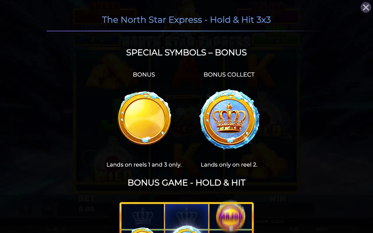 Special symbols - bonus — The North Star Express Hold Hit 3x3