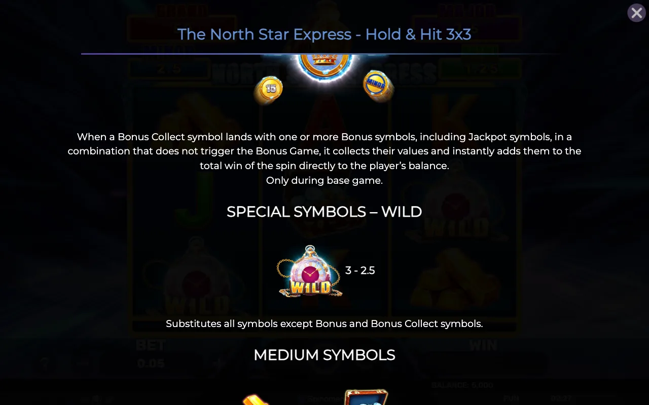 Special symbols - wild — The North Star Express Hold Hit 3x3