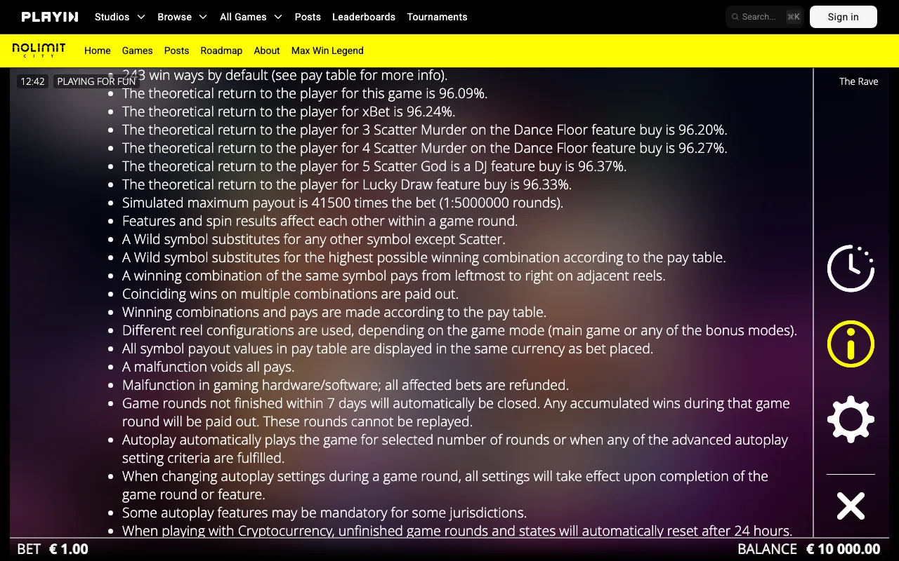 Game rules, page 3 — The Rave