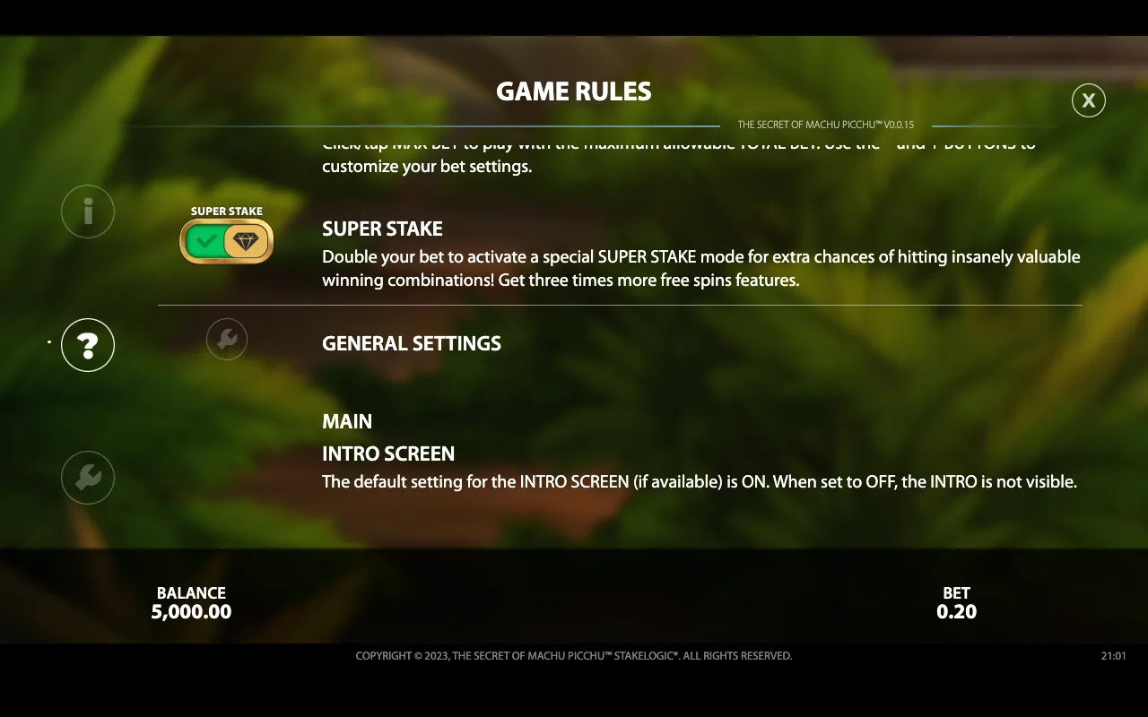 Game rules — The Secret of Machu Picchu