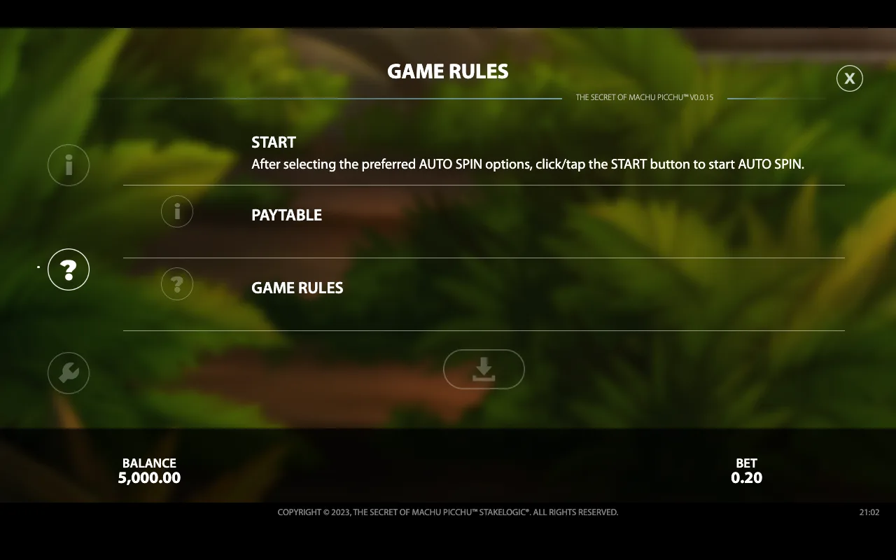 Game rules — The Secret of Machu Picchu