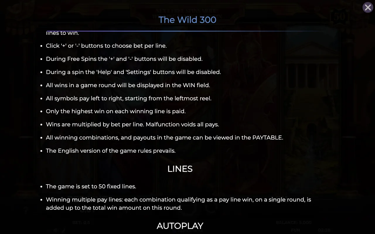 Game rules, page 7 — The Wild 300