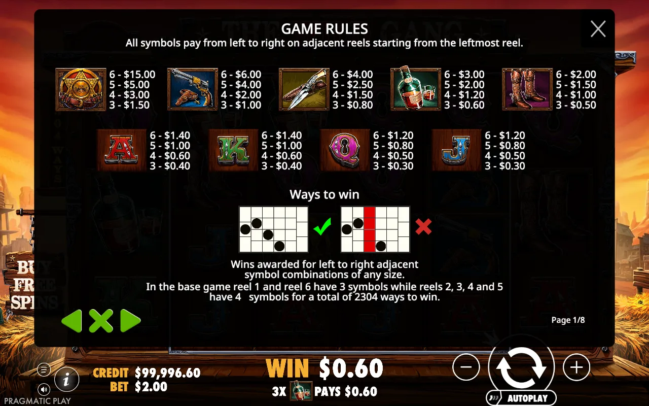 Game rules, page 1 — The Wild Gang