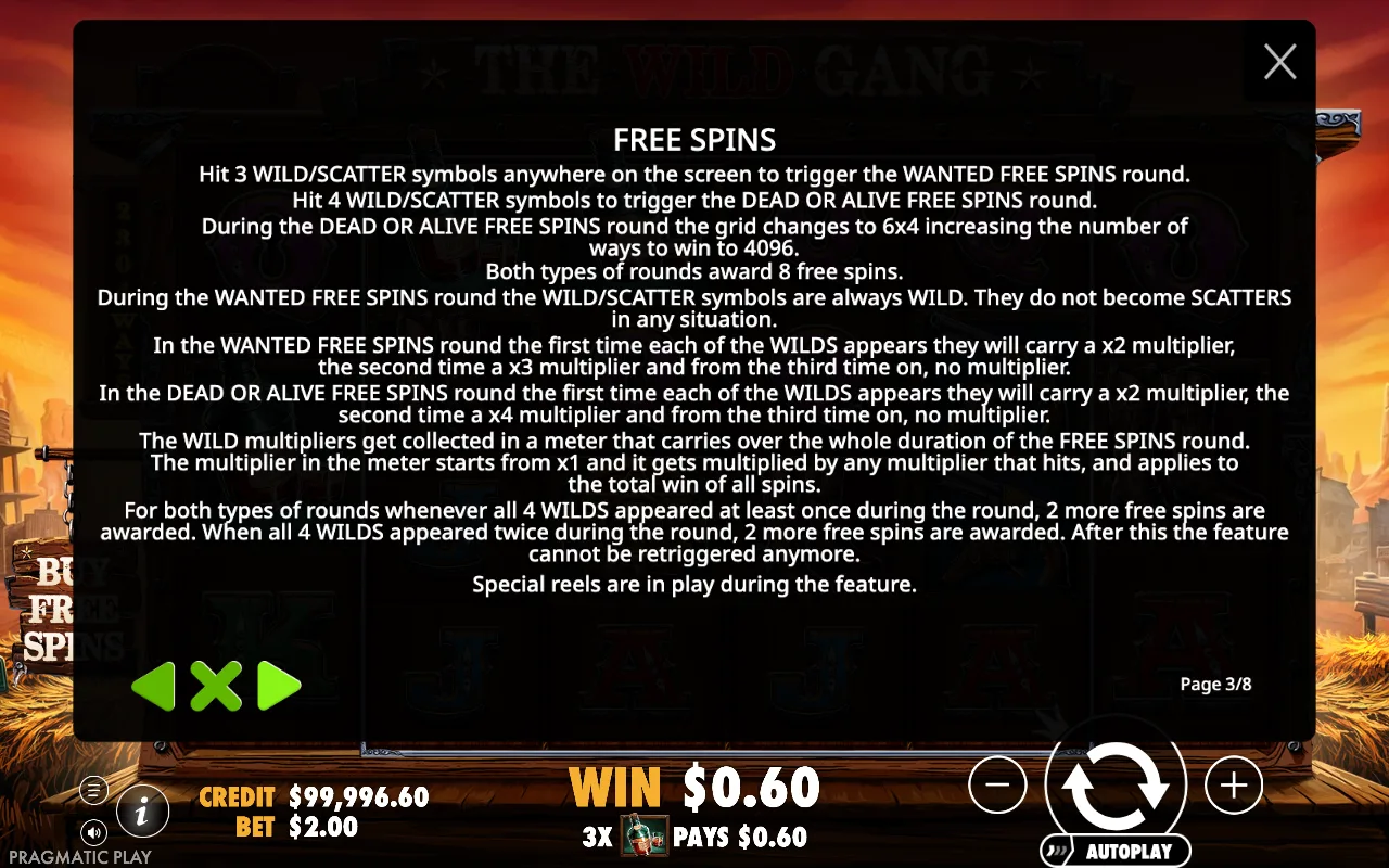 Free spins — The Wild Gang