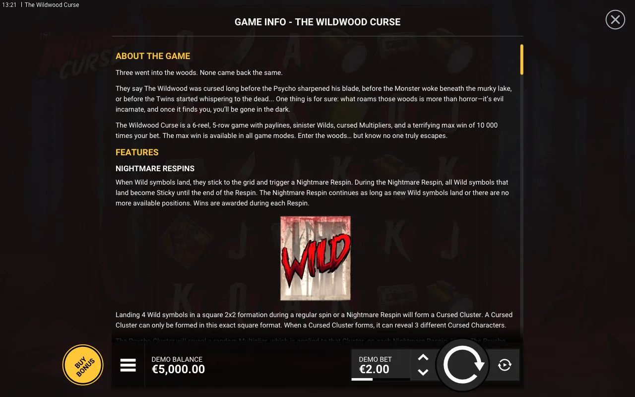 Game rules, page 1 — The Wildwood Curse