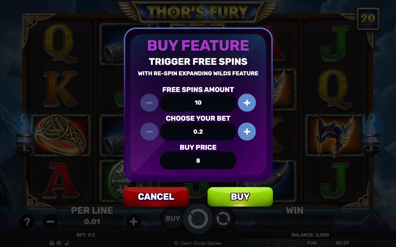 Buying the feature — Thors Fury