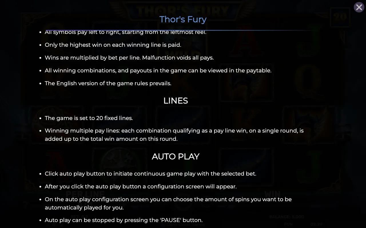 Game rules, page 7 — Thors Fury