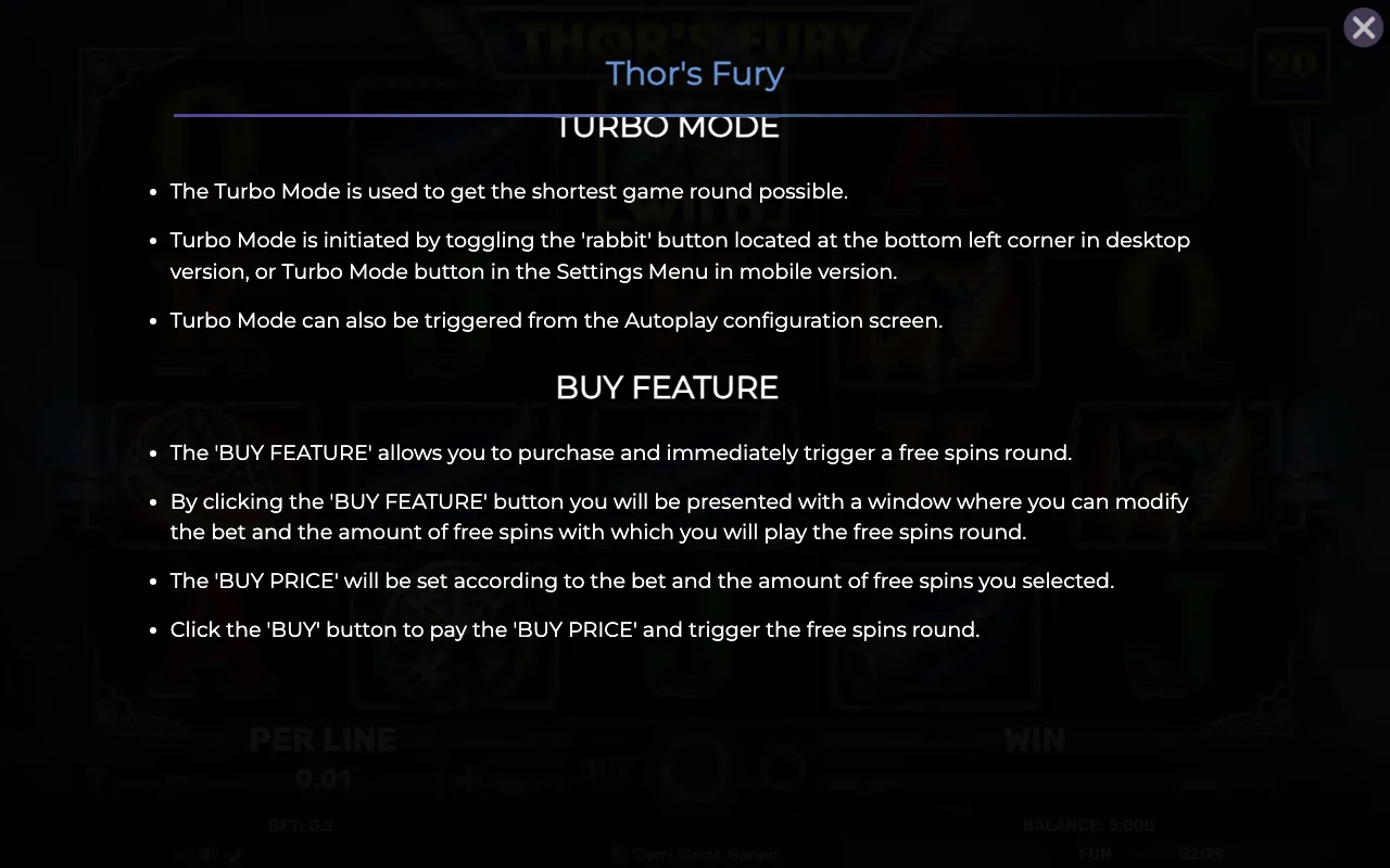 Buy feature — Thors Fury