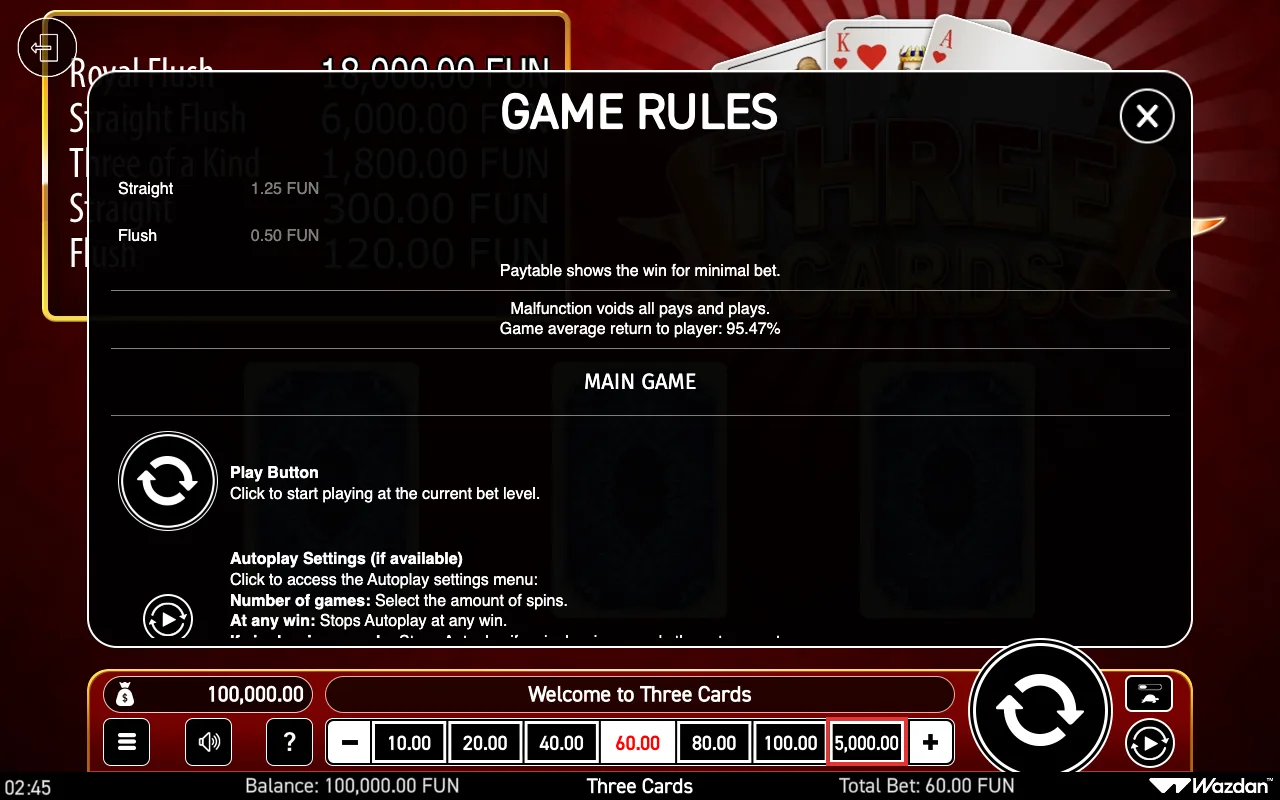 Game rules, page 2 — Three Cards