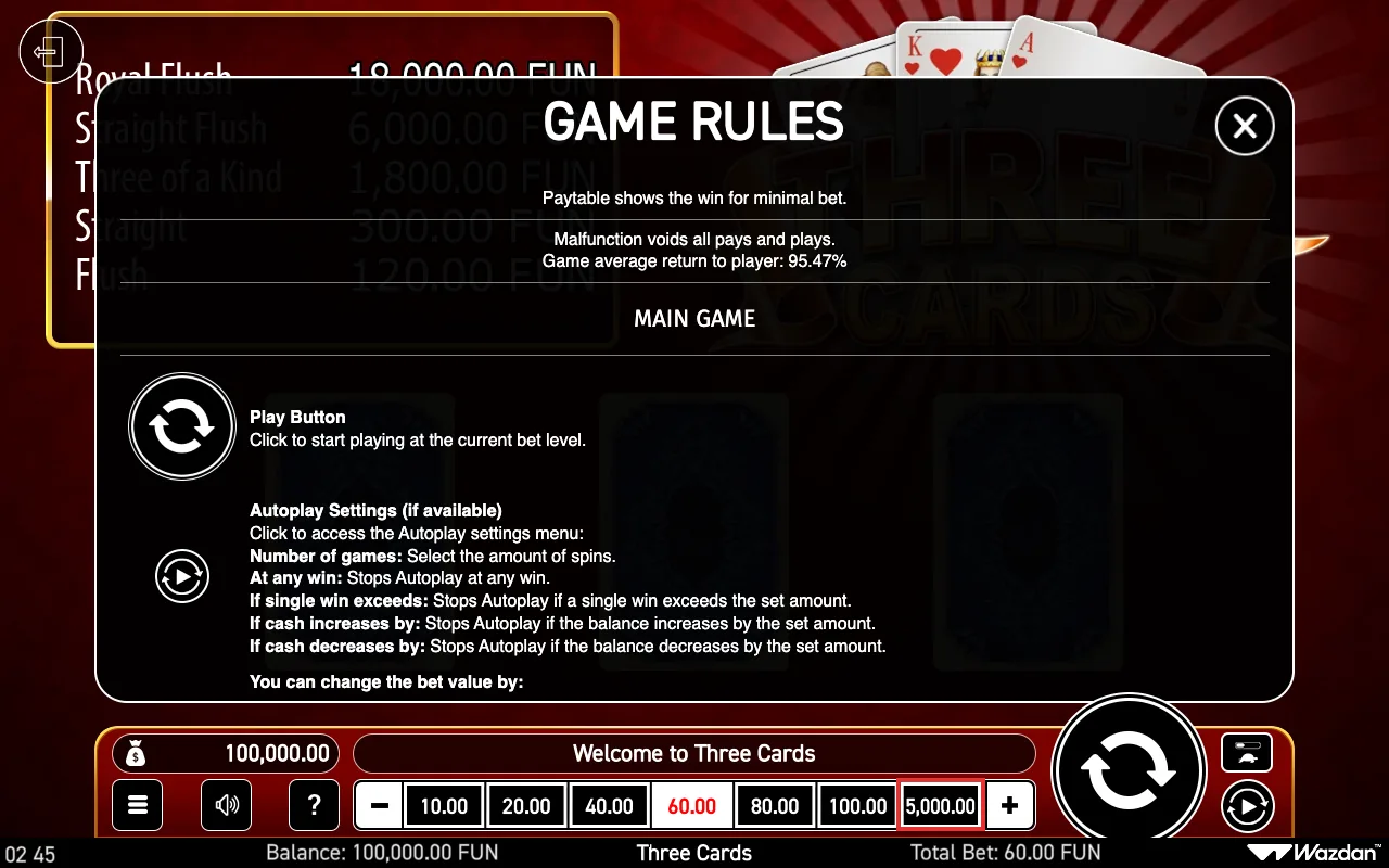 Game rules, page 3 — Three Cards
