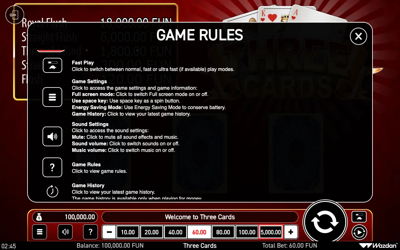 Game rules, page 4 — Three Cards