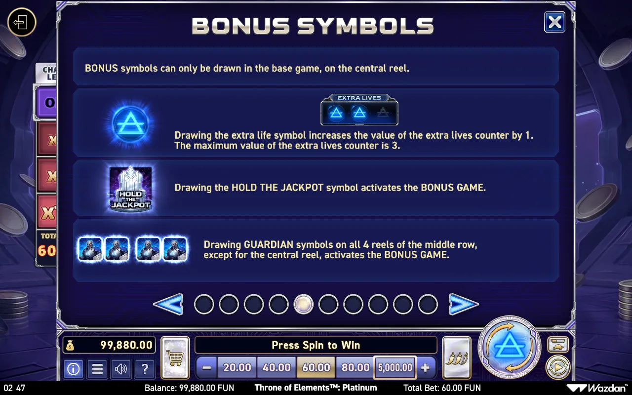 Game rules, page 5 — Throne of Elements Platinum