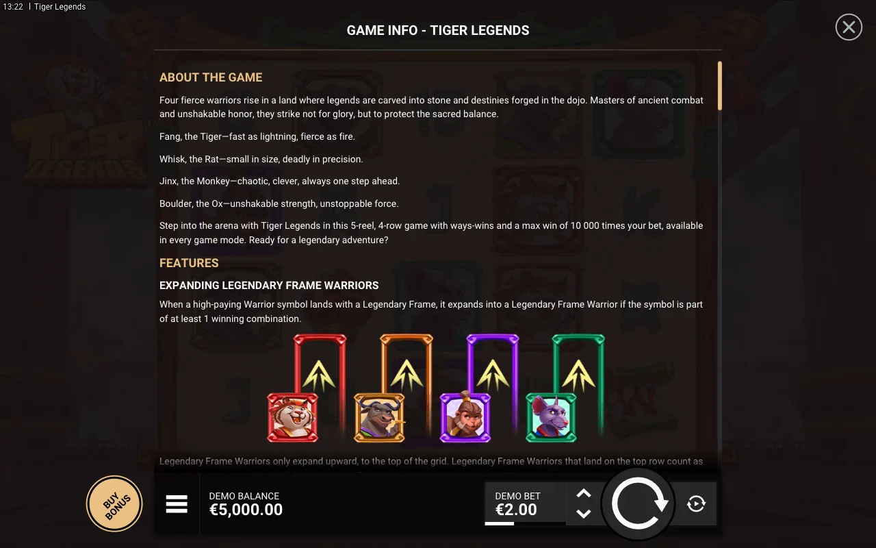 Game rules, page 1 — Tiger Legends