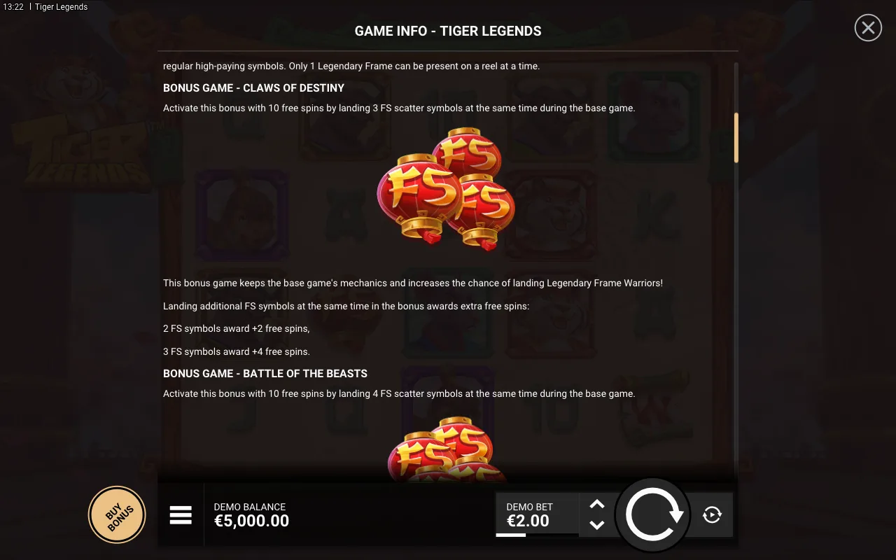 Game rules, page 2 — Tiger Legends
