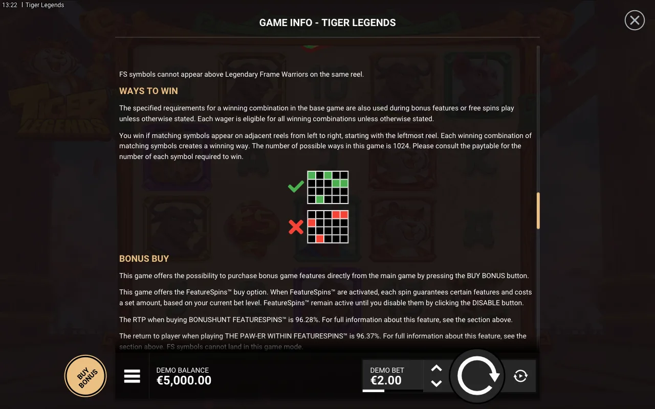 Ways to win — Tiger Legends