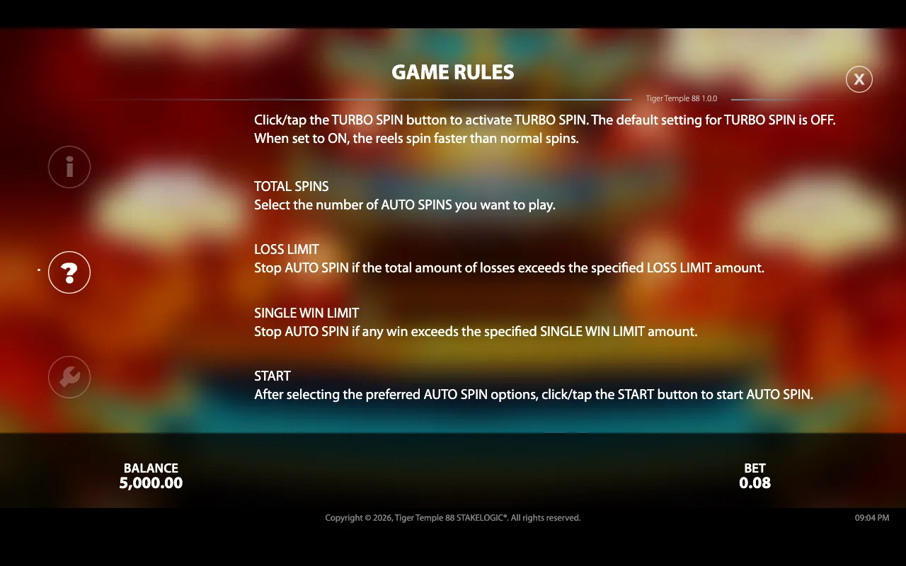 Game rules, page 6 — Tiger Temple 88