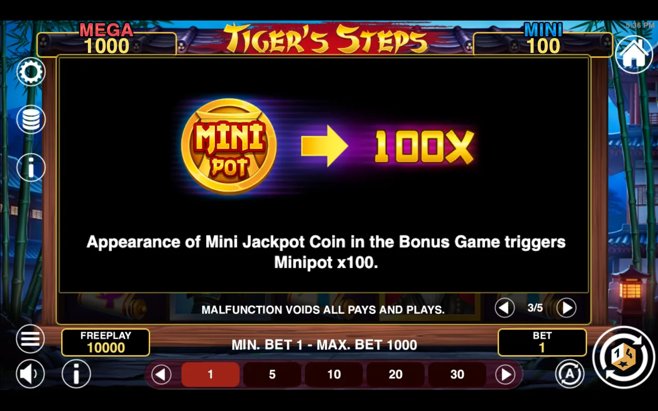 Game rules, page 3 — Tigers Steps Hold And Win