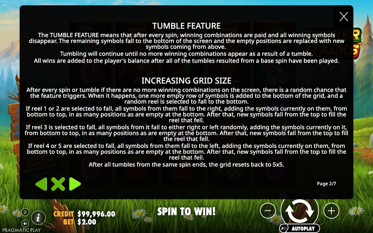 Tumble feature — Timber Stacks