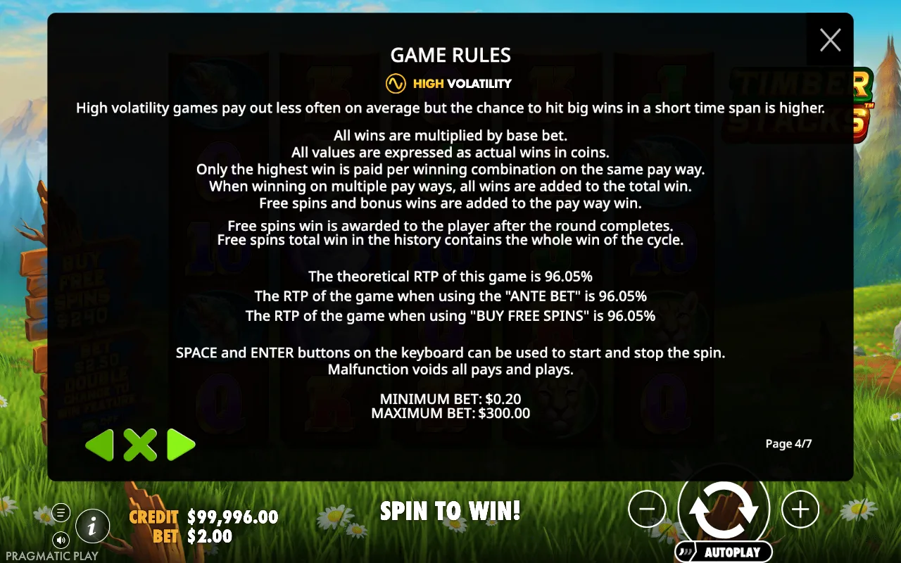Game rules — Timber Stacks