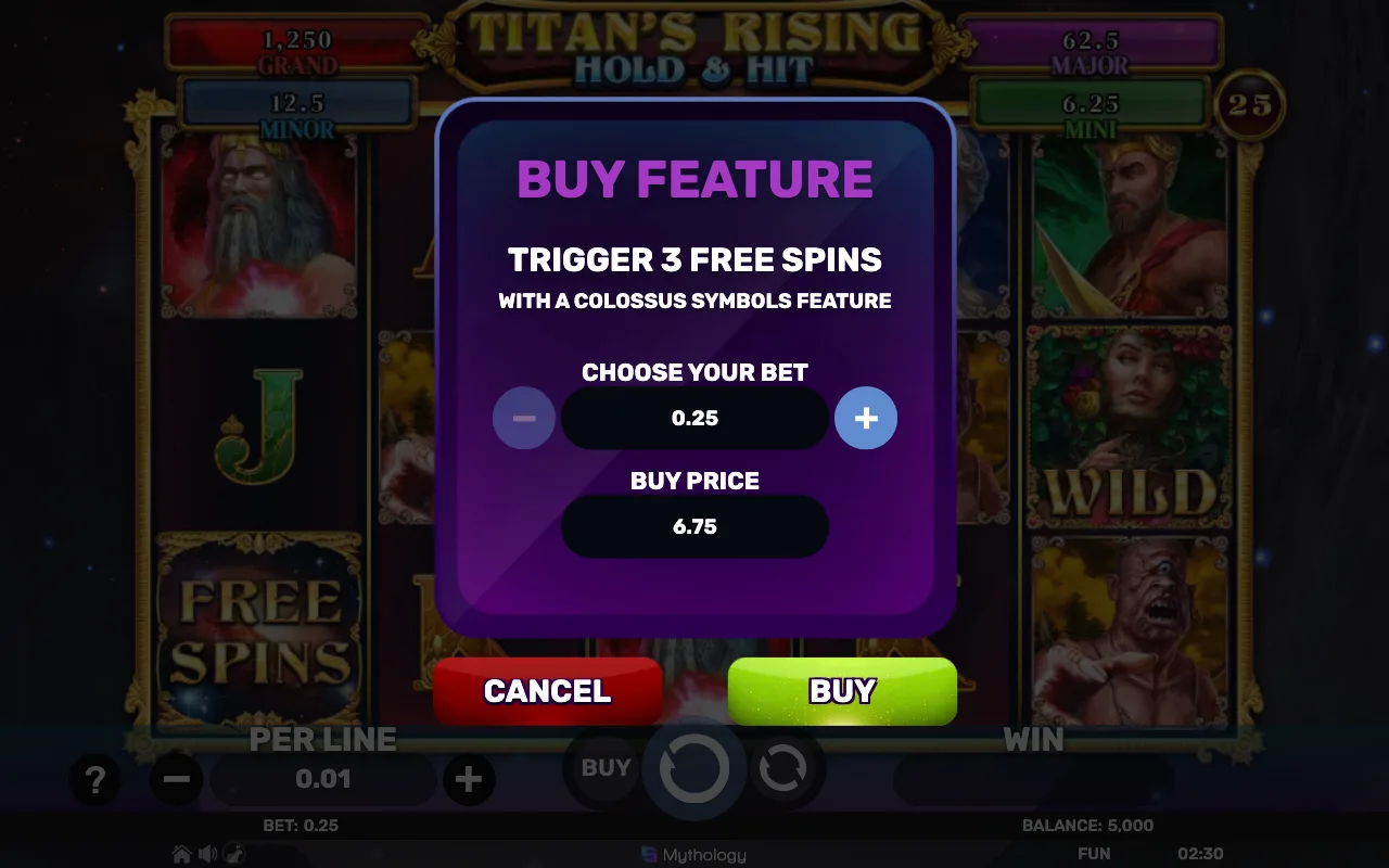 Buying the feature — Titans Rising Hold Hit