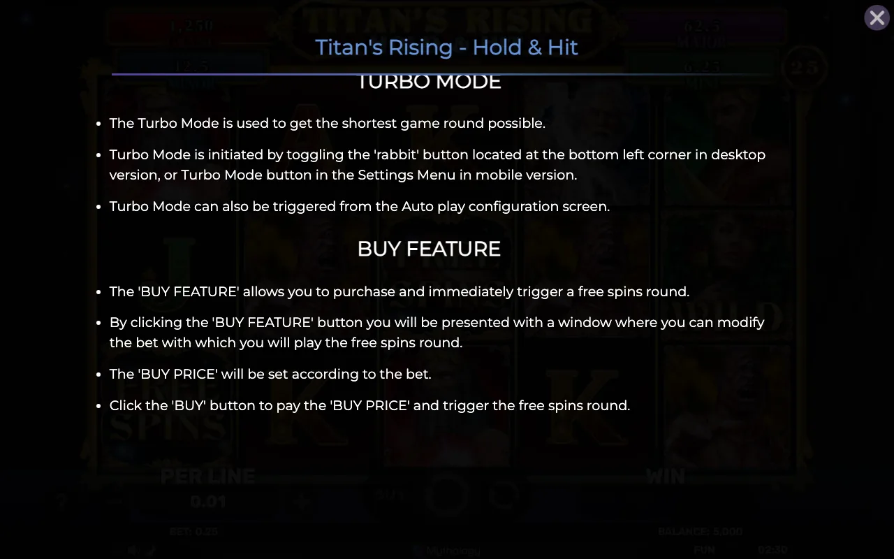 Buy feature — Titans Rising Hold Hit