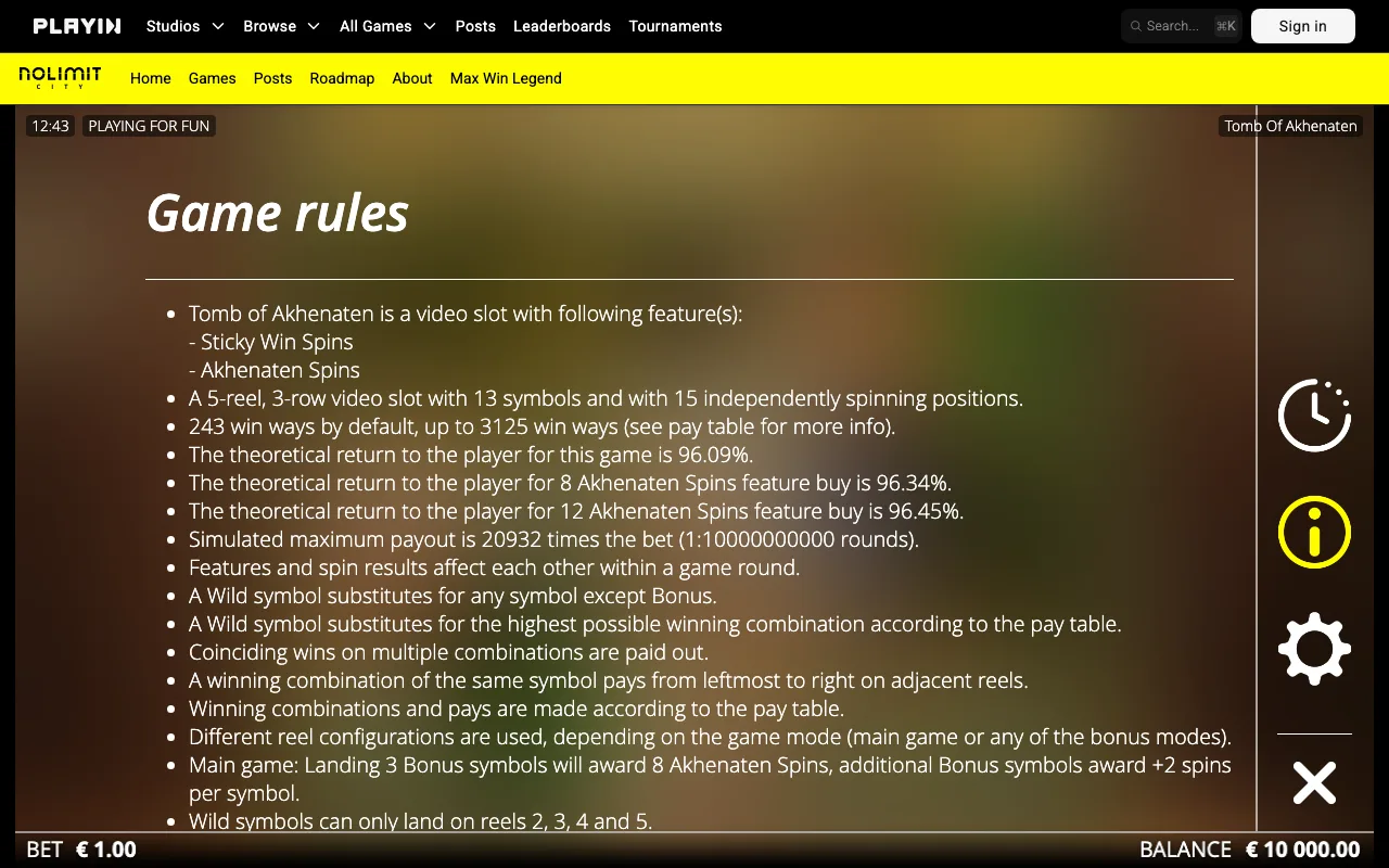 Game rules, page 1 — Tomb of Akhenaten
