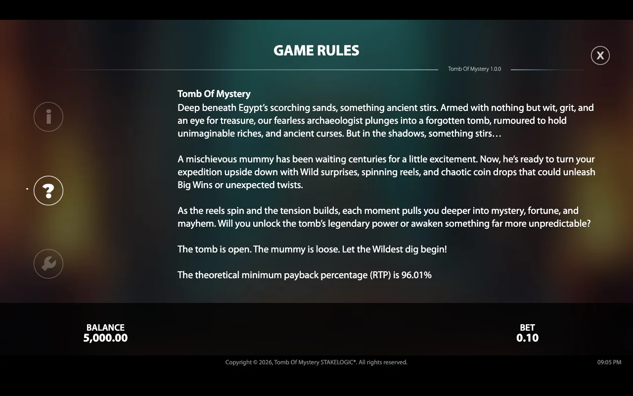 Game rules — Tomb of Mystery
