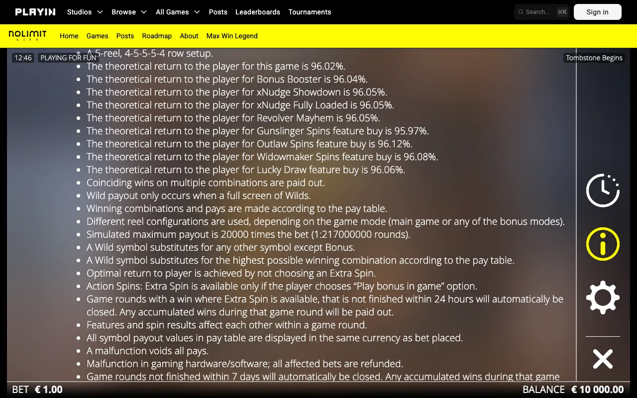 Game rules, page 3 — Tombstone: Begins