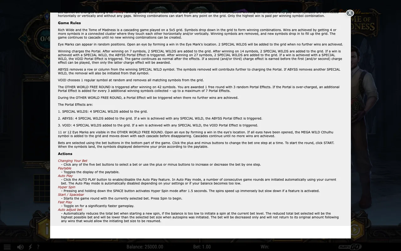 Game rules, page 2 — Tome of Madness