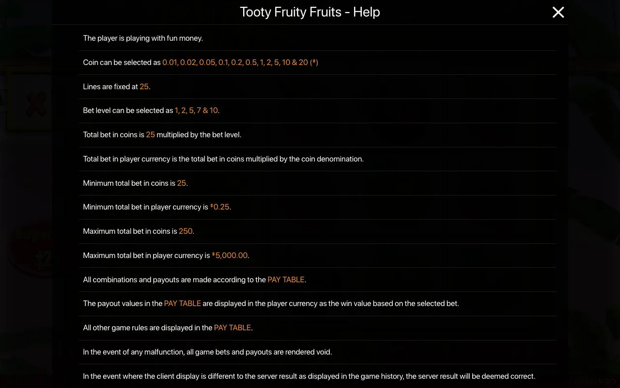 Règles du jeu, page 1 — Tooty Fruity Fruits