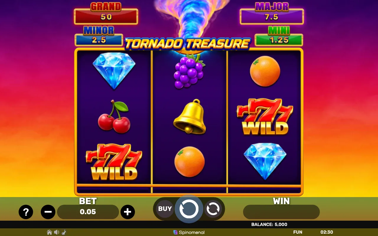 The base game — Tornado Treasure Holdhit 3x3