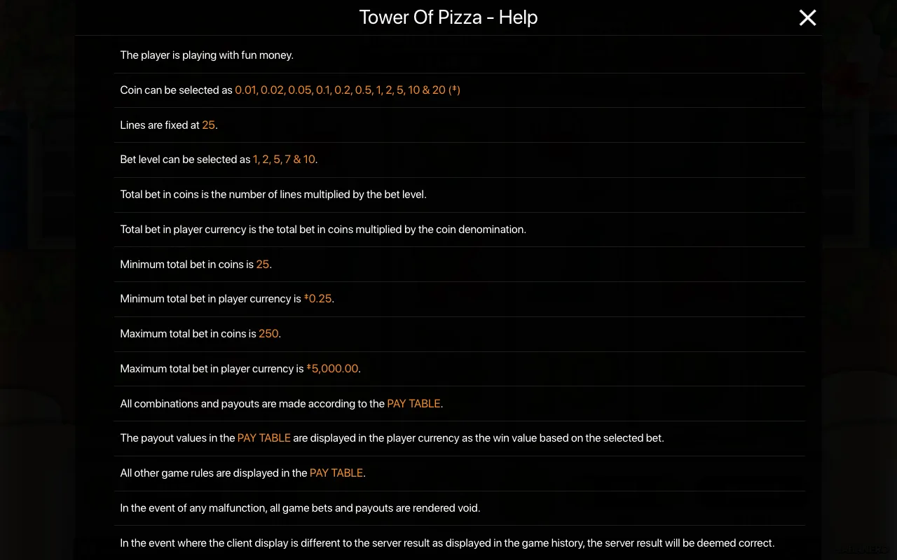Règles du jeu, page 1 — Tower Of Pizza