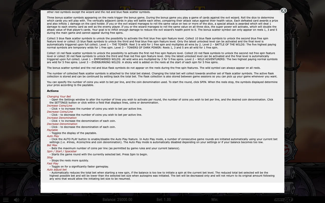 Game rules, page 2 — Tower Quest