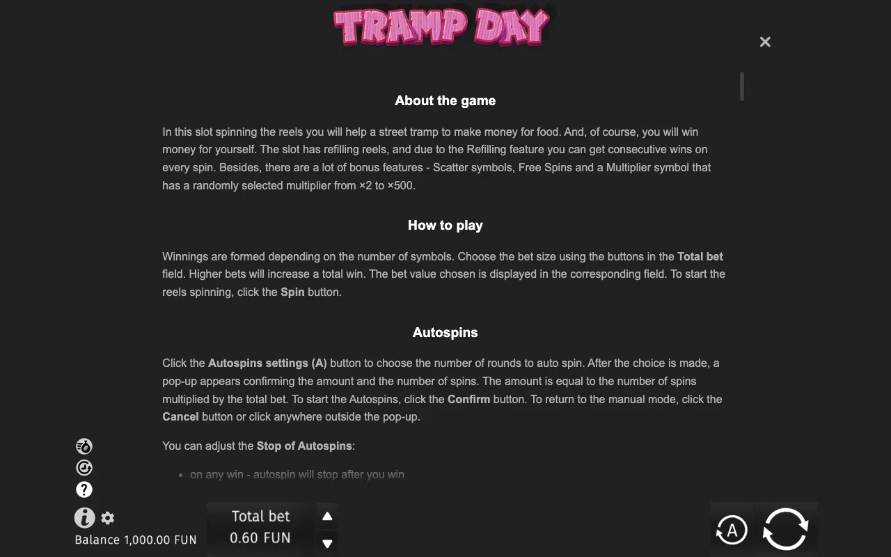 Game rules, page 6 — Tramp Day
