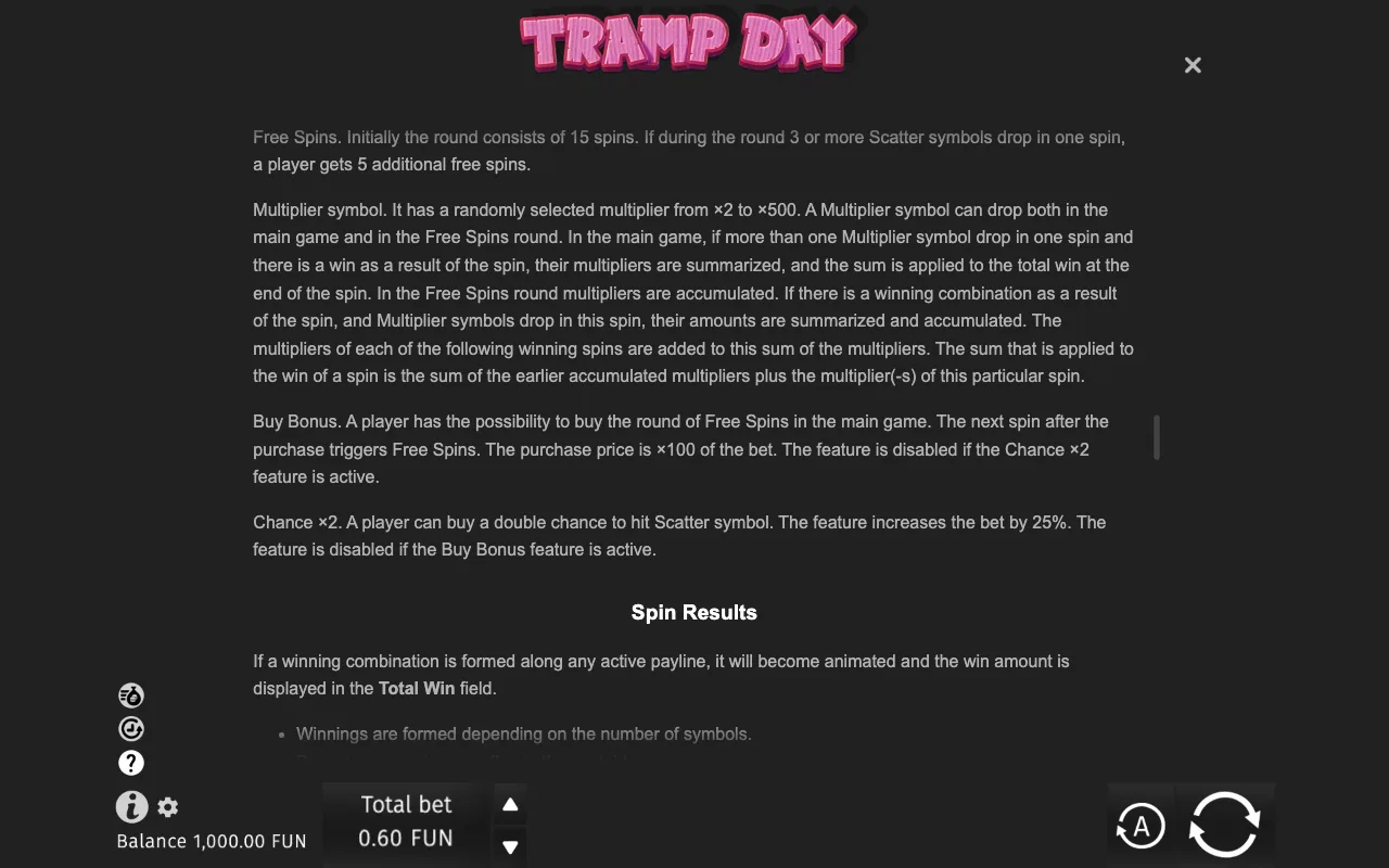 Game rules, page 8 — Tramp Day
