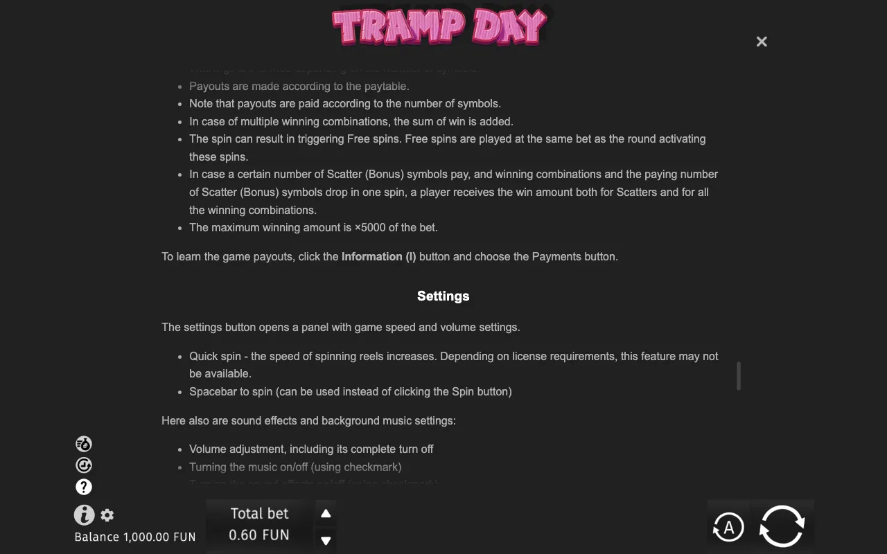 Game rules, page 9 — Tramp Day