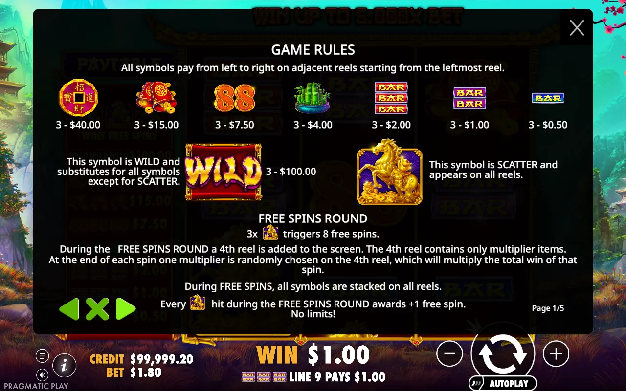 Game rules — Treasure Horse